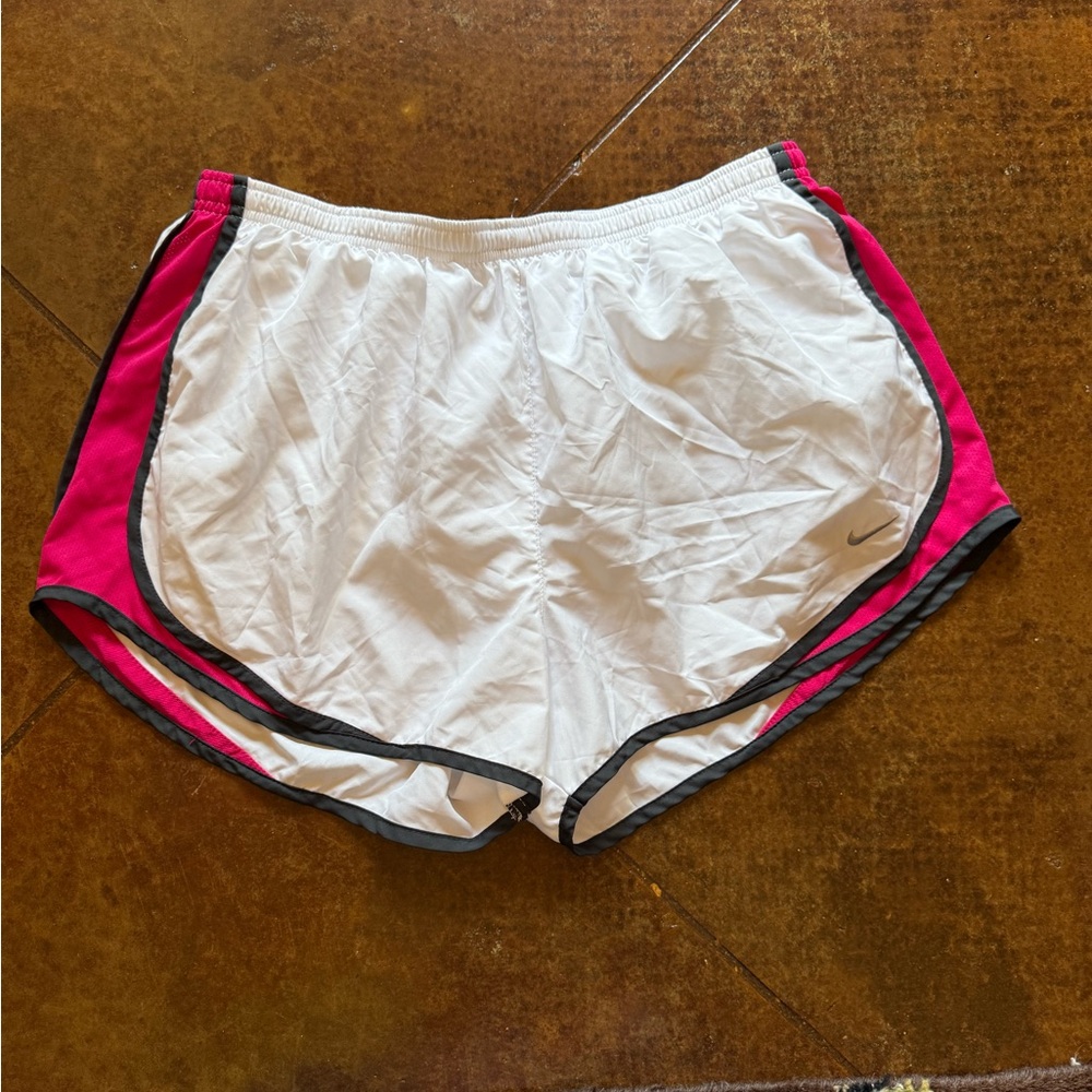 Nike Women's Athletic Shorts in White and Pink